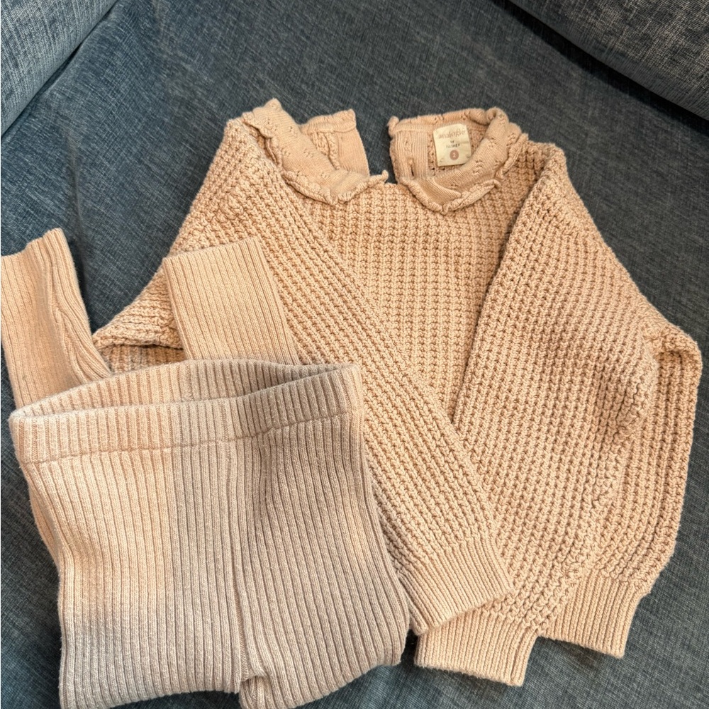 Analogie Beige Knit Kids Set